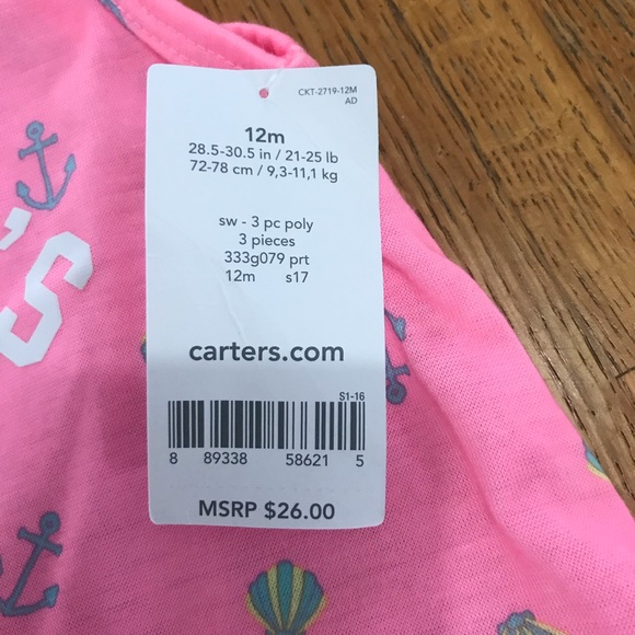 NWT, Carter’s 3pc set, 12montha - Picture 3 of 7